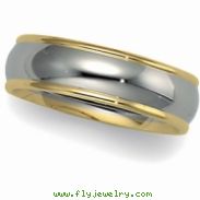 14K White Yellow Gold Two Tone Comfort Fit Band