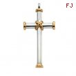 14K White Yellow Gold Two-tone Cross Pendant