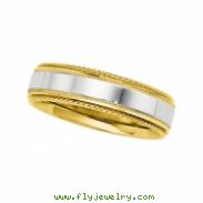 14K White Yellow Gold Two Tone Design Band