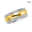 14K White Yellow Gold Two Tone Design Band