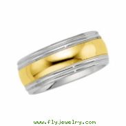 14K White Yellow Gold Two Tone Design Band