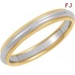 14K White Yellow Gold Two Tone Design Band