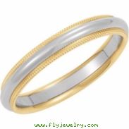 14K White Yellow Gold Two Tone Design Band