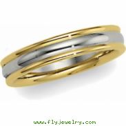 14K White Yellow Gold Two Tone Design Band