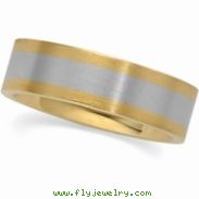 14K White Yellow Gold Two Tone Design Band