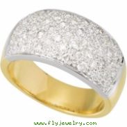 14K White Yellow Gold Two Tone Diamond Ring