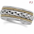 14K White Yellow Gold Two Tone Hand Woven Band