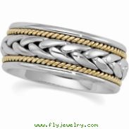 14K White Yellow Gold Two Tone Hand Woven Band