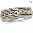 14K White Yellow Gold Two Tone Hand Woven Band