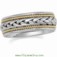 14K White Yellow Gold Two Tone Hand Woven Band