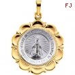 14K White Yellow Gold Two Tone Miraculous Medal