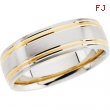 14K White Yellow Gold Two Tone Round Designer Band