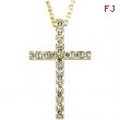 14K Yellow  Petite Diamond Cross W/pendant