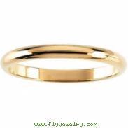 14K Yellow 02.50 MM Half Round Band