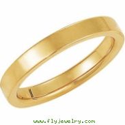 14K Yellow 03.00 MM Flat Comfort Fit Band