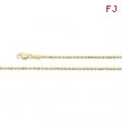 14K Yellow 1.0 MM DIAMOND CUT ROPE CHAIN (REPLACING CH510) 1.3 Mm Diam Cut Rope Chain