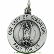 14K Yellow 12.00 MM Lady Of Guadalupe Medal