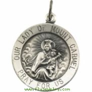 14K Yellow 12.00 MM Lady Of Mount Carmel Medal