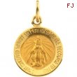 14K Yellow 12.00 MM Miraculous Medal