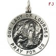 14K Yellow 12.00 MM Our Lady Of Lourdes Medal