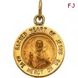 14K Yellow 12.00 MM Sacred Heart Of Jesus Medal