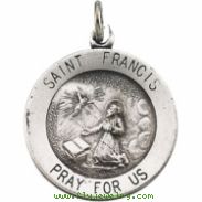 14K Yellow 12.00 MM St. Francis Medal