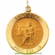 14K Yellow 12.00 MM St. Luke Medal