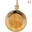 14K Yellow 12.00 MM St. Patrick Medal
