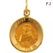 14K Yellow 12.00 MM St. Peter Medal