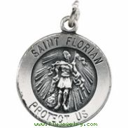 14K Yellow 12.00 MM St.florian Medal