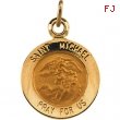 14K Yellow 12.00 MM St.michael Medal
