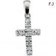 14K Yellow 12.00 X 08.00 MM CHILDRENS CROSS WITH CZ AND WITH 15