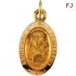 14K Yellow 12.00X09.00 MM St. Christopher Medal