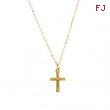 14K Yellow 13.00X09.50 MM Dia Youth Cross Necklace