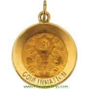 14K Yellow 15.00 MM Confirmation Medal