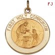 14K Yellow 15.00 MM First Communion Medal