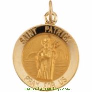 14K Yellow 15.00 MM St. Patrick Medal