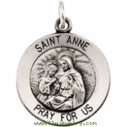 14K Yellow 15.00 MM St.anne Medal