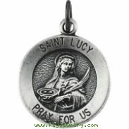 14K Yellow 15.00 MM St.lucy Medal