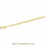 14K Yellow 16 INCH Solid Curb Chain