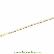 14K Yellow 16 INCH Solid Figaro Chain