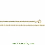 14K Yellow 16 INCH Solid Rope Chain