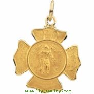 14K Yellow 17.00 MM St.florian Medal