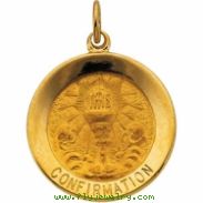 14K Yellow 18.00 MM Confirmation Medal