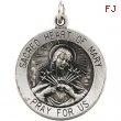 14K Yellow 18.00 MM Mary Of Sacred Heart Medal