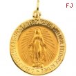 14K Yellow 18.00 MM Miraculous Medal