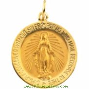 14K Yellow 18.00 MM Miraculous Medal