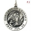 14K Yellow 18.00 MM Our Lady Of Lourdes Medal