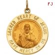 14K Yellow 18.00 MM Sacred Heart Of Jesus Medal