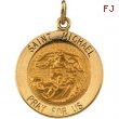 14K Yellow 18.00 MM St.michael Medal